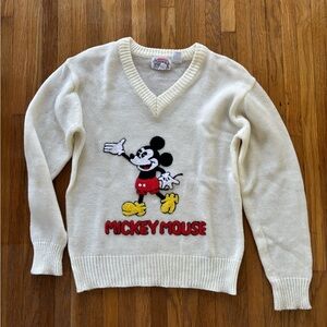 Vintage Mickey Mouse V-Neck Sweater